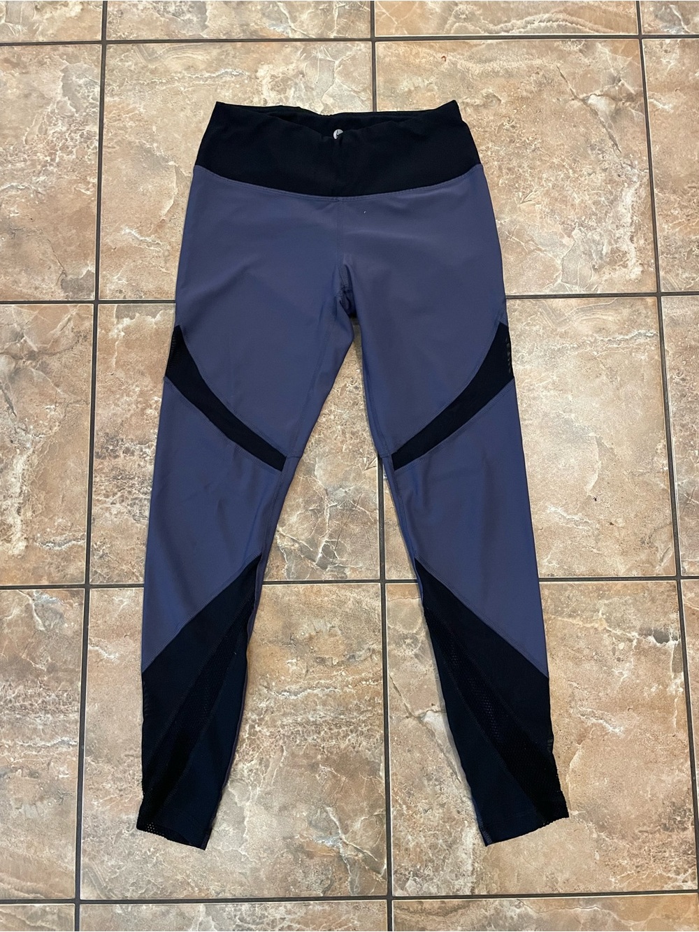 Purple and Black High-Waist Active Leggings